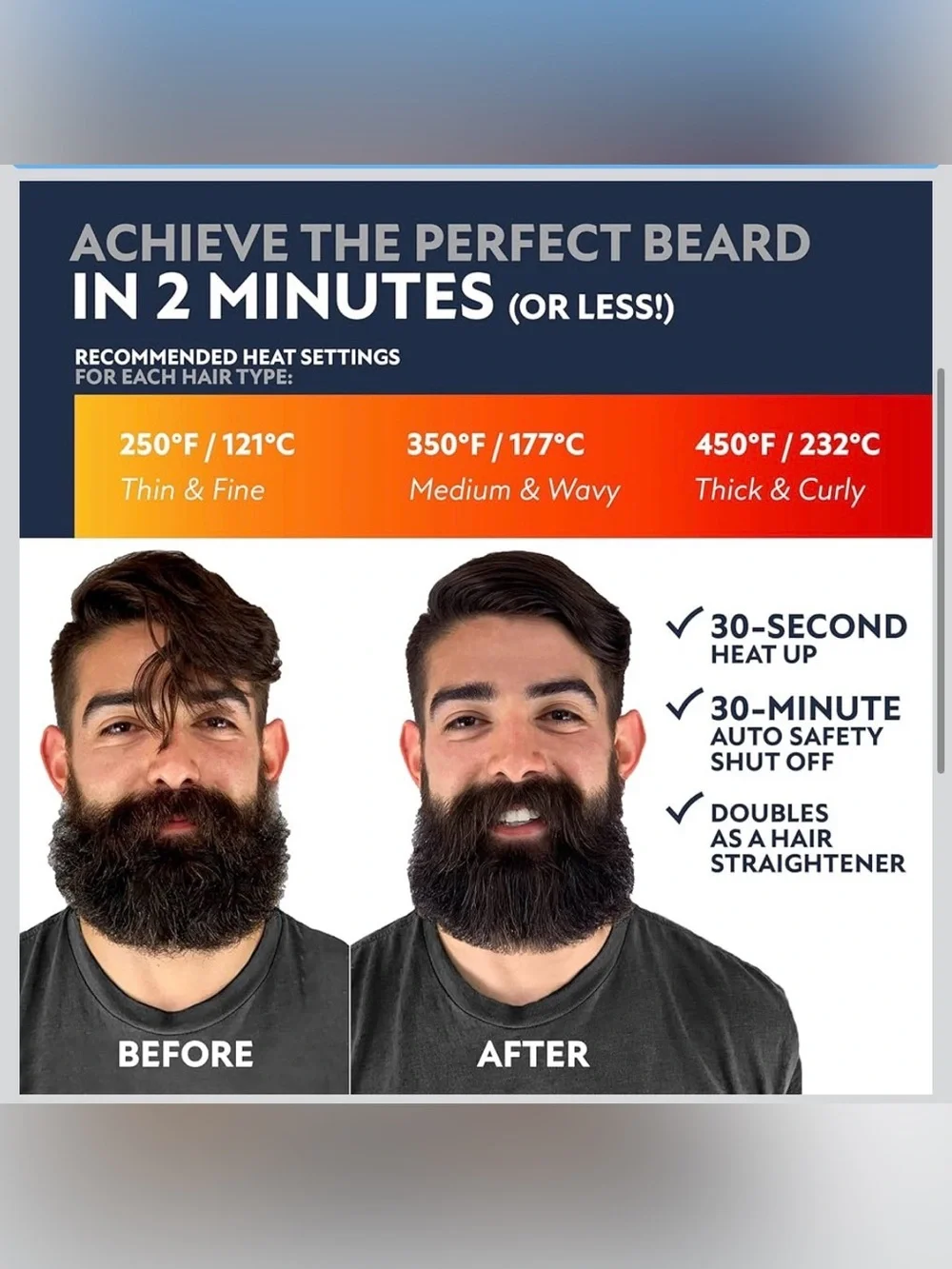 Arkam Beard Straightener Brush for MEN